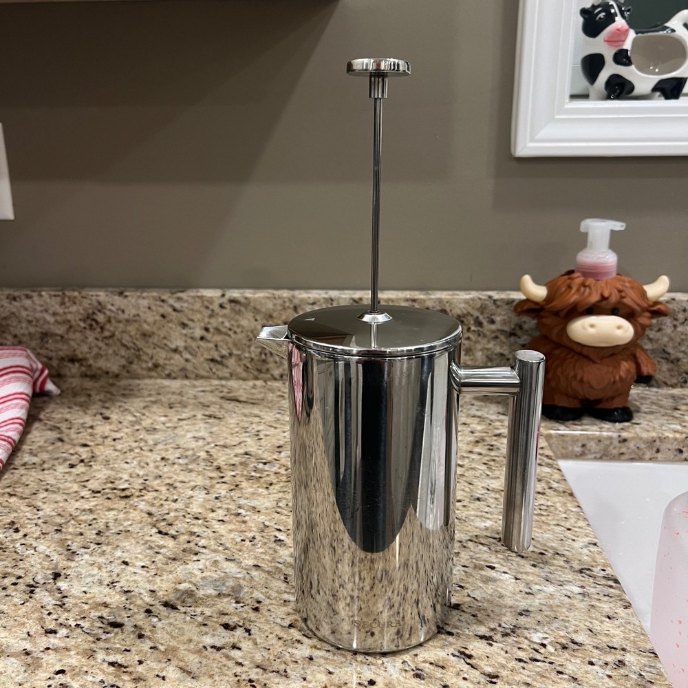 Secura French Press Coffee Maker Stainless Steel Double Wall Insulated Polished